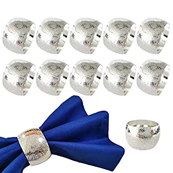 【中古】【輸入品・未使用】Getfitsoo シルバーナプキンリング12点セット メタルナプキンリングホルダー ウェディング感謝祭パーティー クリスマスディナーテーブル装飾に (