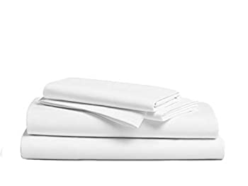 【中古】【インポート品・未当て嵌める】Hotel Sheets Direct バンブーベッドシーツセット 100%ビスコース人絹竹敷き妙仕掛ける (スプリットキング、白いこと)