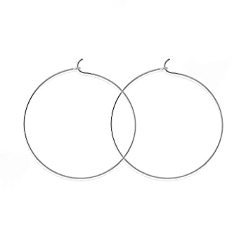【中古】【輸入品・未使用】Boma Jewelry スターリングシルバー 1 7/8インチ ワイヤーフープピアス