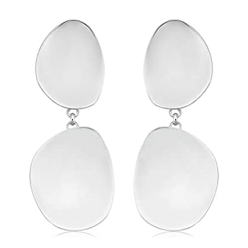【中古】【輸入品・未使用】KoolJewelry スターリングシルバー ロジウムメッキ 凹型ディスクドロップイヤリング｜スカイマーケットプラス