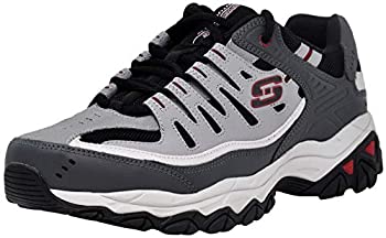 【中古】【輸入品・未使用】Skechers Men's Afterburn Memory-Foam Lace-up Sneaker%カンマ% Charcoal/Red%カンマ% 10 M US|スカイマーケットプラス