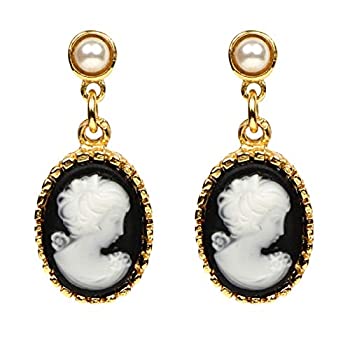 【中古】【輸入品・未使用】Ben-Amun Jewelry 24Kゴールドメッキ カメオビクトリア朝ステートメントイヤリングコレクション%ｶﾝﾏ% ゴールドメッキ 天然石 石材%ｶﾝﾏ% 天然石%ｶ