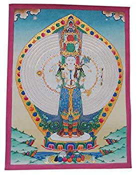 【中古】【輸入品・未使用】アジアン雑貨 ネパール仏画 十一面千手千眼観音像菩薩 TA-8 [並行輸入品]