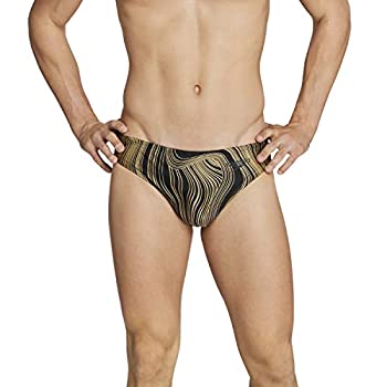 【中古】【インポート品・未当て嵌める】Speedo メンズ 海水着 ブリーフ クレオラ ハイクロプリント 36 黒いこと