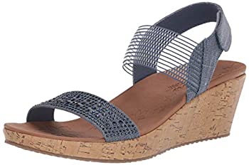 【中古】【インポート品・未当て嵌める】Skechers レディース スリングバック ウェッジサンダル US 大きさ: 6 色つや: 青み