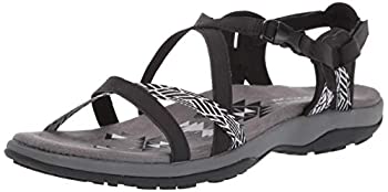 【中古】【インポート品・未当て嵌める】Skechers レディース 同盟罷工一回り スリングバック 運動競技サンダル US 大きさ: 9 Wide 色つや: 黒いこと