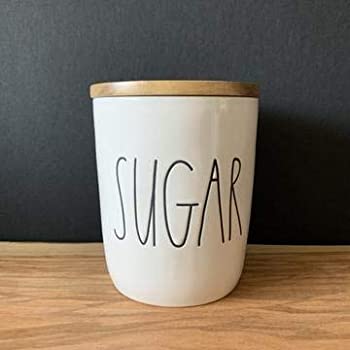 【中古】【輸入品・未使用】Rae Dunn SUGAR セラミックと木製蓋用セラー