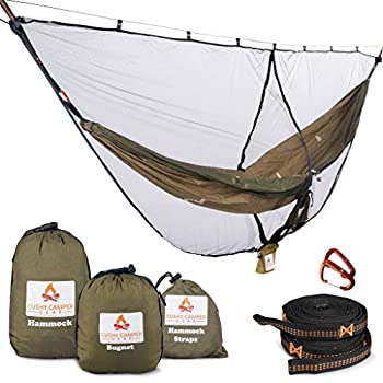 【中古】【輸入品・未使用】Cushy Camper プレミアムハンモック バグネットとツリーストラップ付き キャンプスリープシステム ネットコンボ付き 丈夫な蚊帳 虫を寄せ付けな