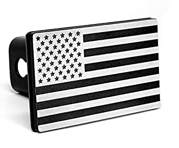 【中古】【輸入品・未使用】MULL USA アメリカ国旗 アルミニウム トレーラーヒッチカバー Fits 2%ﾀﾞﾌﾞﾙｸｫｰﾃ% receivers シルバー ALBH39BLSLV