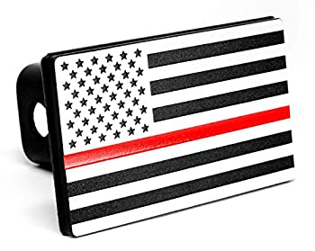 【中古】【輸入品・未使用】MULL USA アメリカ国旗 アルミトレーラーヒッチカバー (2インチのレシーバーにフィット アルミレッドライン)