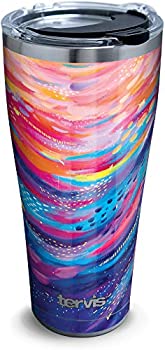 【中古】【輸入品・未使用】Tervis ステンレススチール 断熱タンブラー クリアとブラックハンマー蓋付き 30oz シルバー 1346713|スカイマーケットプラス