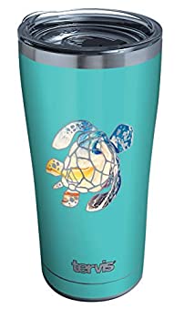 【中古】【インポート品・未当てはめる】Tervis タートル サン書き割り ステンレス鋼スチール写真 鉄鎚蓋付き添い人 20薬局衡オンス しろがね色 1339049