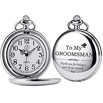 【中古】【輸入品・未使用】SIBOSUN 新郎の介添人 結婚式やプロポーズに - My Groomsman 懐中時計 - ウェディング シルバー1個。