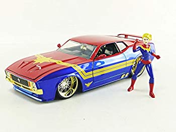 【中古】【輸入品・未使用】JADA TOYS ミニカー 1/24サイズ HWR Marvel 1973 Ford Mustang Mach 1 W/Captain Marvel 26068
