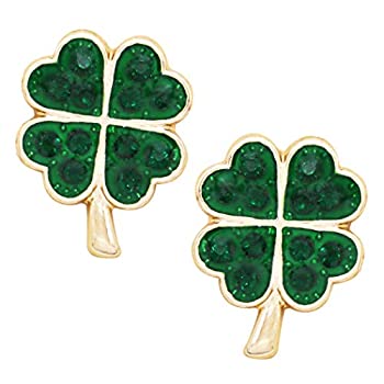 【中古】【輸入品・未使用】Rosemarie & Jubalee レディース 4つ葉のクローバー ラッキーシャムロック 聖パトリックデー エナメルスタッドピアス 0.75インチ｜スカイマーケットプラス