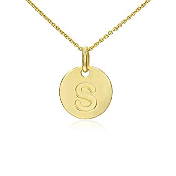 【中古】【輸入品・未使用】STONIQUE CREATIONS 925 イエローゴールドフラッシュスターリングシルバー ラウンドディスク アルファベット文字 A-Z イニシャルペンダントネッ 15,590円