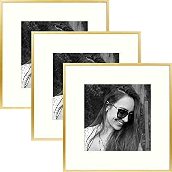 【中古】【輸入品・未使用】Golden State Art%ｶﾝﾏ% Metal Wall Photo Frame Collection%ｶﾝﾏ% Aluminum Photo Frame with Ivory Color Mat for Picture & Real Glass (Gold%ｶ