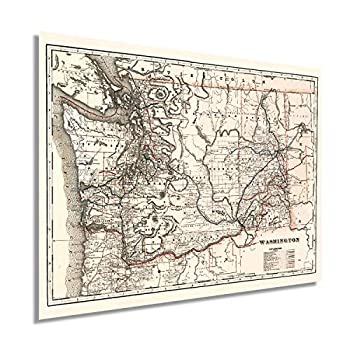 【中古】【輸入品・未使用】Historix 1888 クラムのタウンシップとワシントン鉄道マップ 18x24 Inch