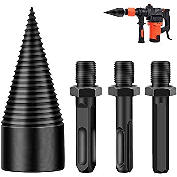【中古】【輸入品・未使用】取り外し可能薪薪スプリッター ドリルビット 木製スプリッター ドリルビット 高耐久ドリルスクリュー コーン ドライバー ハンドドリル スティッ