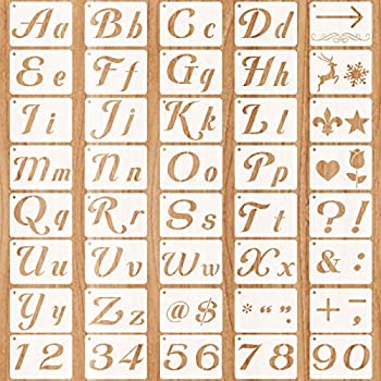 【中古】【輸入品・未使用】文字ステンシル 40個 木製絵画用 アルファベットステンシル 数字ステンシル 絵画 絵画 絵画 アート 工芸用