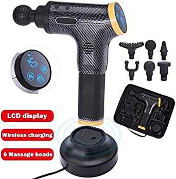 【中古】【輸入品・未使用】6つのマッサージヘッドワイヤレス充電筋肉リリースデバイスブラック米国プラグ筋肉マッサージャー [並行輸入品]