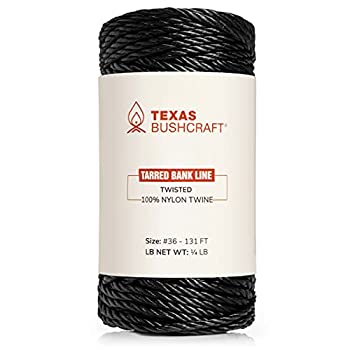 【中古】【インポート品・未当て嵌める】Texas Bushcraft ターレッドバンクライン 捩じれより糸 - #36 ブラックナイロンストリング 沖釣り 難民キャンプ アウトドア生き残ること用 - 豪然たる 耐候 アウトドア-その他-スポーツ・アウトドア