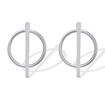 【中古】【輸入品・未使用】Boma Jewelry スターリングシルバー サークルバー 幾何学模様 スタッドイヤリング｜スカイマーケットプラス