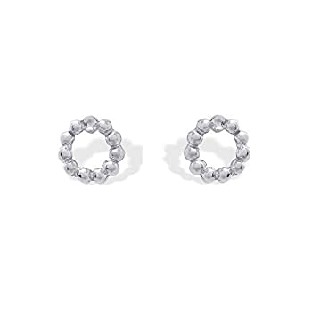 【中古】【輸入品・未使用】Boma Jewelry スターリングシルバー ミニビーズ オープンサークル スタッドピアス|スカイマーケットプラス