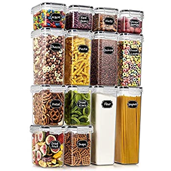【中古】【インポート品・未当てはめる】Wildone 密閉食料雑貨類保護すること入れもの BPA無償性 禾穀類\u0026素っ気ない食料雑貨類保護すること入れもの 14個仕かける 精白糖 メリケン粉 赤ちょうちん ベーキング装具 塗板下げ札20枚 目じるし1