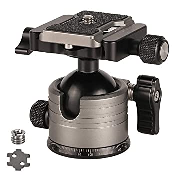【中古】【輸入品・未使用】メタルパノラマ三脚ボールヘッド 360度回転 パノラマボールヘッド アルカプレート付き 1/4~3/8 スリューアダプター 最大20kg/44.09ポンド 三脚