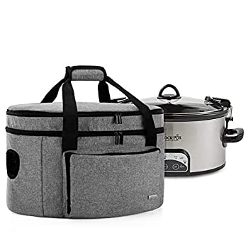 【中古】【輸入品・未使用】Luxja ダブルレイヤー スロークッカー バッグ (ボトムパッドと蓋留めストラップ付き) 断熱スロークッカー キャリア ほとんどの6-8クォートのオー|スカイマーケットプラス