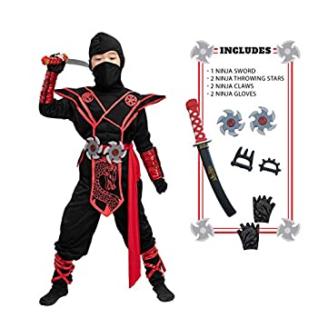 【中古】【輸入品・未使用】子供 ユニセックス プレミアム ドラゴン レッド 忍者 コスチューム (ミディアム(8-10歳))｜スカイマーケットプラス