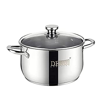 【中古】【輸入品・未使用】DERUI CREATION 蓋付きストックポット 4クォート 食品グレード SUS304 ステンレススチール 料理用 食洗機対応 スープ鍋 (22cm)|スカイマーケットプラス