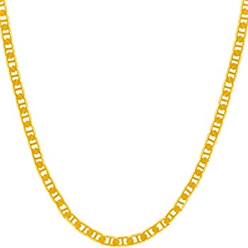【中古】【輸入品・未使用】LIFETIME JEWELRY 3.5mm フラットマリナーチェーンネックレス レディース メンズ 24Kゴールドメッキ%ｶﾝﾏ% 金属%ｶﾝﾏ% 宝石なし。%ｶﾝﾏ% 10,224円
