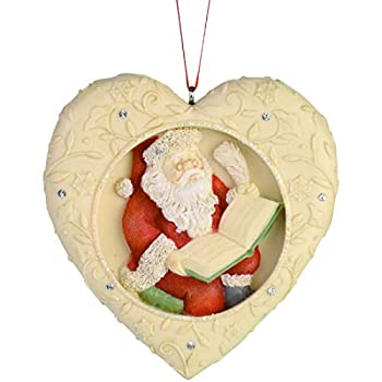 【中古】【輸入品・未使用】Enesco Heart of Christmas Checking His List ハンギングオーナメント 2.95インチ マルチカラー
