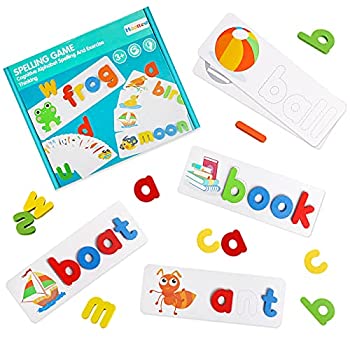 【中古】【輸入品・未使用】［フーン］HOONEW　学習玩具　木製　文字ゲーム　おもちゃ　アルファベット　単語を開発します　スペルスキル　文字ブロック　3-8歳　女の子　男｜スカイマーケットプラス
