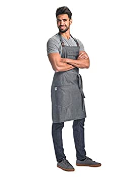 【中古】【輸入品・未使用】Mercer Culinary Metro Edge フランネルビブエプロン インディゴデニム ブルー O/S|スカイマーケットプラス