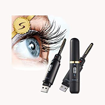 【中古】【インポート品・未当て嵌める】USB申し受ける Eyelash Curler ホットアイラッシュカーラー ビューラー 軽さ パウダーコンパクト 熱傷押しとどめるひな形 15秒予熱簡単取り締まり 並行輸入