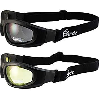 【中古】【輸入品・未使用】Birdz Eyewear Soar 安全パッド入りオートバイゴーグル ブラックフレーム (スモークとイエロー) 2組 10,389円