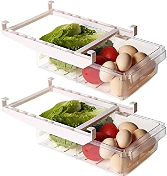 【中古】【輸入品・未使用】Shopwithgreenハンドル付き冷蔵庫収納ボックス、引き出し式引き出し引き出し収納ボックス、自由に引き出し式冷蔵庫収納ボックス（2つのパーティ