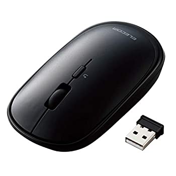 【中古】【輸入品・未使用】エレコム ワイヤレスマウス 無線2.4GHz Slint M-TM10DBBK 薄型 静音 4ボタン プレゼンモード機能付 ポーチ付 Windows Mac 対応 ブラック
