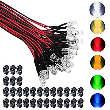 【中古】【輸入品・未使用】GTIWUNG 60個入り5mm LED プレ配線 高輝度 砲弾型LED 12V用 6色あり- ホワイト ウォームホワイト レッド ブルー グリーン イエロー + 60個入り