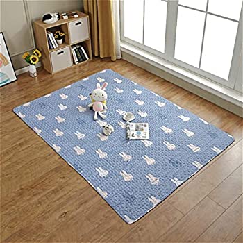 【中古】【輸入品・未使用】キルトラグ 涼感 綿100% プレイマット ベビークロールマット 子供 ベビー 柔らかい 床保護マット 洗える 滑り止め キルティング 110*160 ダイニ 8,428円