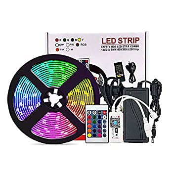 【中古】【輸入品・未使用】AIJIA ledテープライト 5050RGBカラフル防水ledテープライト 5m インテリジェントな音声制御 4つの制御モード テープライト [並行輸入品]