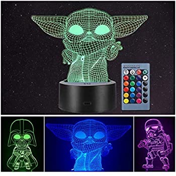 【中古】【輸入品・未使用】3パターン 3D イリュージョン スターウォーズ ナイトライト 子供用 16色変化 装飾ランプ スターウォーズおもちゃ ギフト ベビーヨーダ/ダースベ