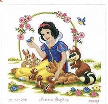 【中古】【輸入品・未使用】クロスステッチ キット 刺繍キット 白雪姫 14CT 白 36x34cm [並行輸入品]