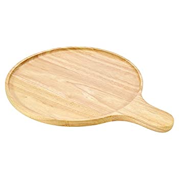 【中古】【輸入品・未使用】クラシックラウンドサービングプラッター ナチュラルブラウンツリー 木製ピザパドル