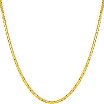 【中古】【輸入品・未使用】LIFETIME JEWELRY 1.7mm スネークチェーンネックレス 男女兼用 24Kゴールドメッキ ゴールド|スカイマーケットプラス