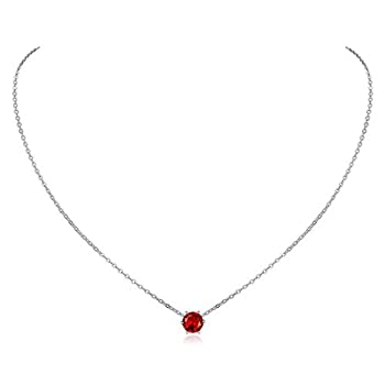 【中古】【輸入品・未使用】ChicSilver 925スターリングシルバー 12ヶ月 スパークリングラウンドカット 人工誕生石ペンダントネックレス 16インチロロチェーン(ギフトボック|スカイマーケットプラス