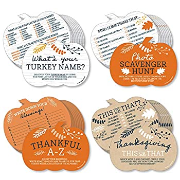 【中古】【輸入品・未使用】Big Dot of Happiness Happy Thanksgiving - 秋の収穫パーティーゲーム - 各10枚 - What's Your Turkey Name Photo Scavenger Hunt%ｶﾝﾏ% This or